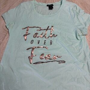 Delusional Mint Graphic Tee - Faith Over Fear